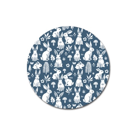 Easter bunny pattern Magnet 3  (Round) from ArtsNow.com Front