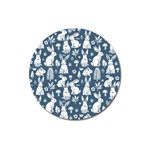 Easter bunny pattern Magnet 3  (Round)