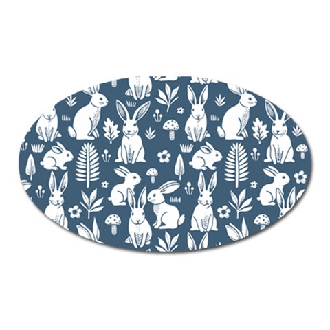 Easter bunny pattern Oval Magnet from ArtsNow.com Front