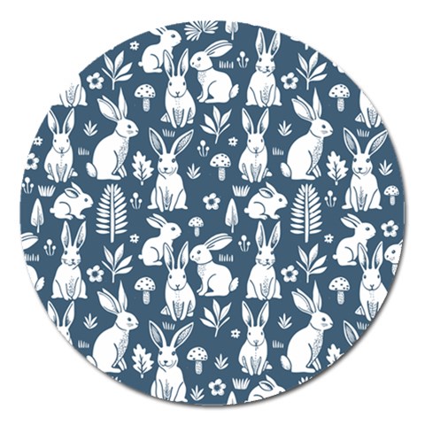 Easter bunny pattern Magnet 5  (Round) from ArtsNow.com Front