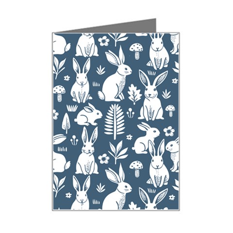Easter bunny pattern Mini Greeting Card from ArtsNow.com Left