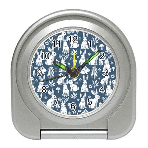 Easter bunny pattern Travel Alarm Clock from ArtsNow.com Front