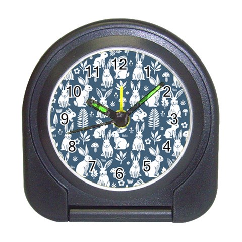Easter bunny pattern Travel Alarm Clock from ArtsNow.com Front