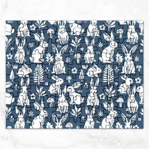 Easter bunny pattern Rectangular Jigsaw Puzzl from ArtsNow.com Front