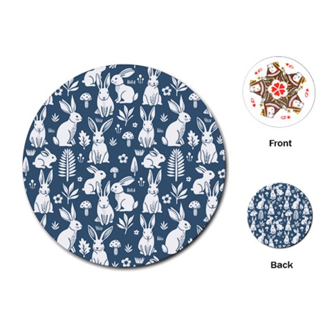 Easter bunny pattern Playing Cards Single Design (Round) from ArtsNow.com Front