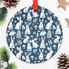 Easter bunny pattern Round Ornament (Two Sides) from ArtsNow.com Back