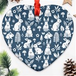 Easter bunny pattern Heart Ornament (Two Sides)
