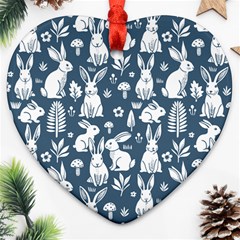Easter bunny pattern Heart Ornament (Two Sides) from ArtsNow.com Back