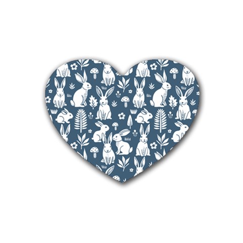 Easter bunny pattern Rubber Coaster (Heart) from ArtsNow.com Front