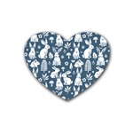Easter bunny pattern Rubber Coaster (Heart)