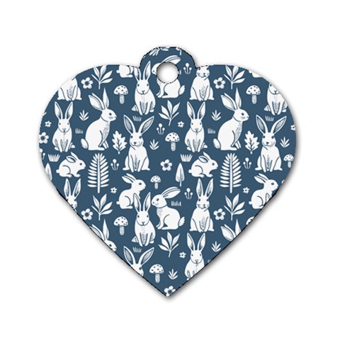 Easter bunny pattern Dog Tag Heart (One Side) from ArtsNow.com Front