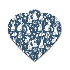 Easter bunny pattern Dog Tag Heart (Two Sides) from ArtsNow.com Front