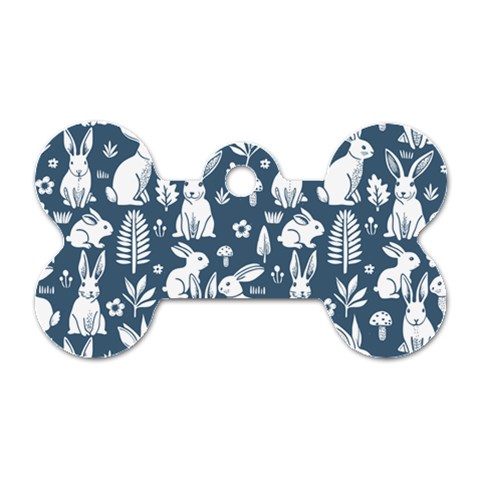 Easter bunny pattern Dog Tag Bone (Two Sides) from ArtsNow.com Front
