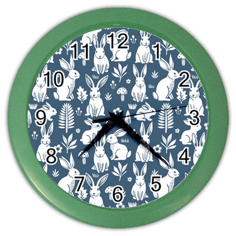 Easter bunny pattern Color Wall Clock from ArtsNow.com Front