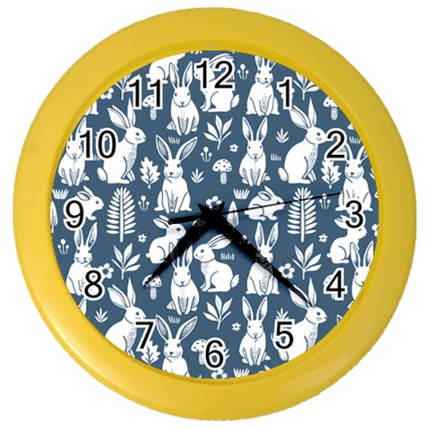 Easter bunny pattern Color Wall Clock from ArtsNow.com Front
