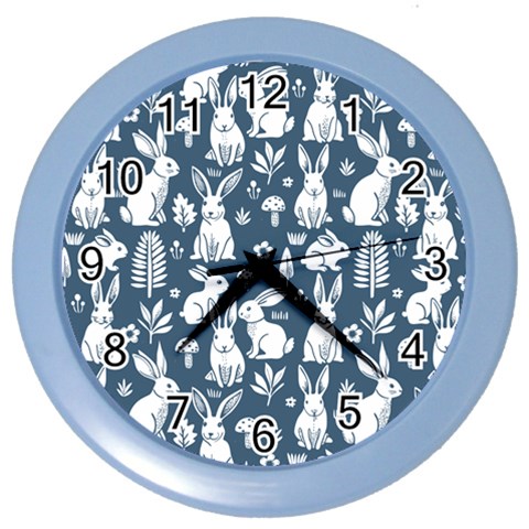 Easter bunny pattern Color Wall Clock from ArtsNow.com Front