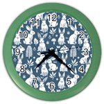 Easter bunny pattern Color Wall Clock