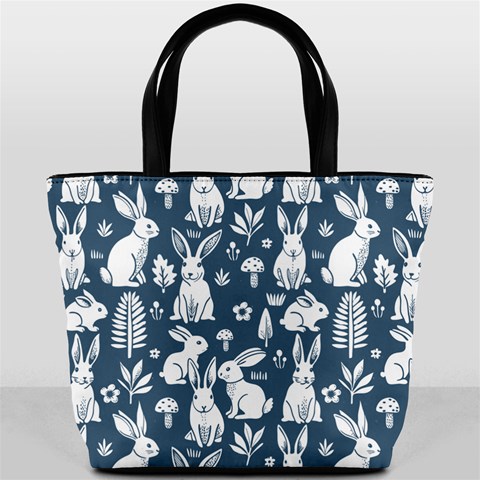 Easter bunny pattern Bucket Bag from ArtsNow.com Front