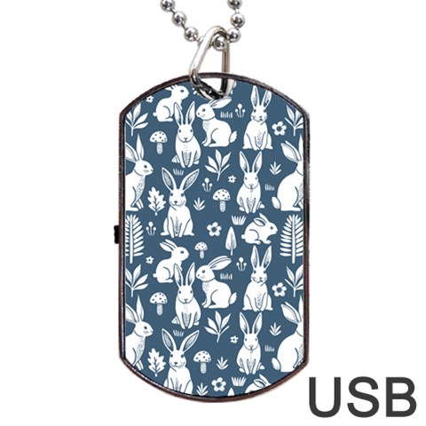 Easter bunny pattern Dog Tag USB Flash (One Side) from ArtsNow.com Front