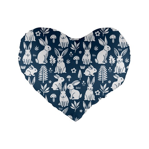 Easter bunny pattern Standard 16  Premium Heart Shape Cushions from ArtsNow.com Front