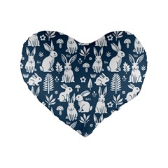 Easter bunny pattern Standard 16  Premium Heart Shape Cushions from ArtsNow.com Front