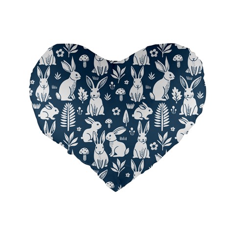 Easter bunny pattern Standard 16  Premium Heart Shape Cushions from ArtsNow.com Back