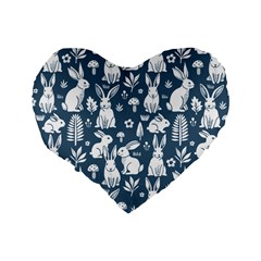 Easter bunny pattern Standard 16  Premium Heart Shape Cushions from ArtsNow.com Back
