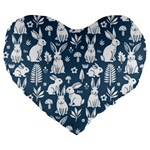 Easter bunny pattern Large 19  Premium Heart Shape Cushions