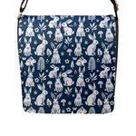 Easter bunny pattern Flap Closure Messenger Bag (L)