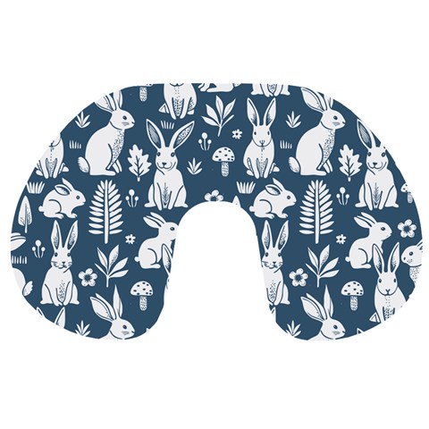 Easter bunny pattern Travel Neck Pillow from ArtsNow.com Front