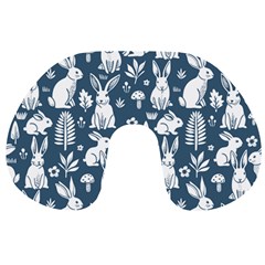 Easter bunny pattern Travel Neck Pillow from ArtsNow.com Back