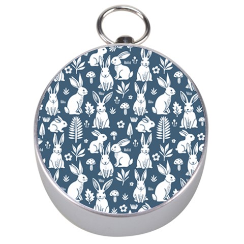Easter bunny pattern Silver Compasses from ArtsNow.com Front