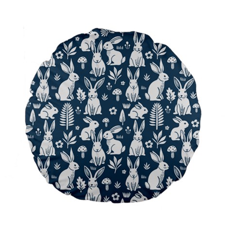 Easter bunny pattern Standard 15  Premium Flano Round Cushions from ArtsNow.com Front