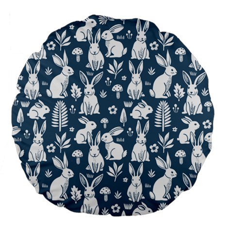 Easter bunny pattern Large 18  Premium Flano Round Cushions from ArtsNow.com Front