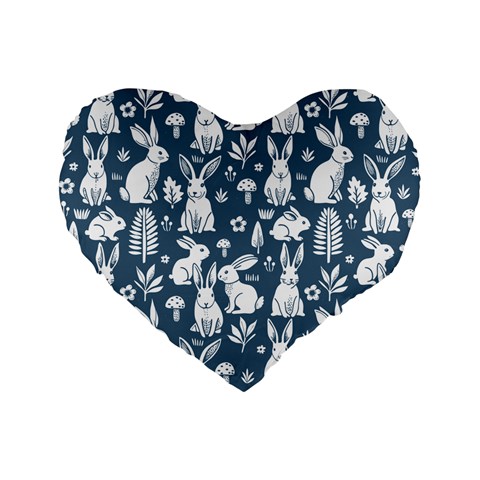Easter bunny pattern Standard 16  Premium Flano Heart Shape Cushions from ArtsNow.com Front