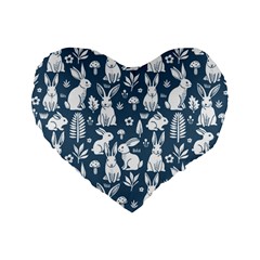 Easter bunny pattern Standard 16  Premium Flano Heart Shape Cushions from ArtsNow.com Front