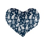 Easter bunny pattern Standard 16  Premium Flano Heart Shape Cushions
