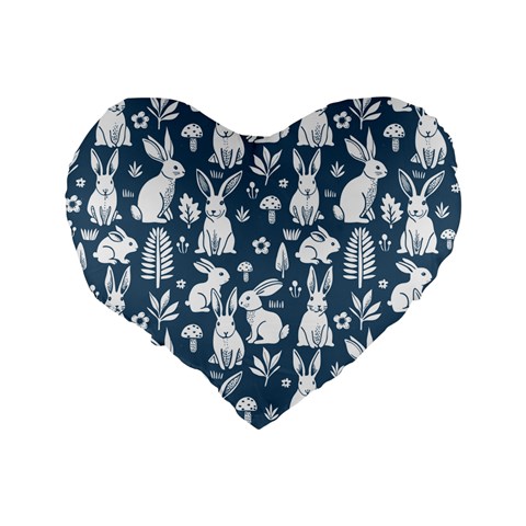 Easter bunny pattern Standard 16  Premium Flano Heart Shape Cushions from ArtsNow.com Back