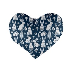 Easter bunny pattern Standard 16  Premium Flano Heart Shape Cushions from ArtsNow.com Back