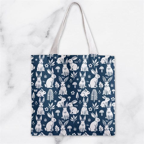 Easter bunny pattern Zipper Grocery Tote Bag from ArtsNow.com Front