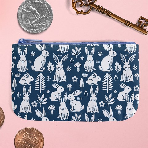 Easter bunny pattern Large Coin Purse from ArtsNow.com Front
