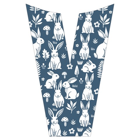 Easter bunny pattern Short Sleeve Long Pants Satin Pajamas Set from ArtsNow.com Placket