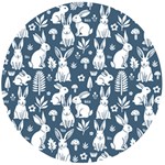 Easter bunny pattern Wooden Bottle Opener (Round)