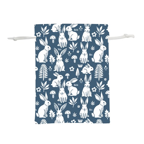 Easter bunny pattern Lightweight Drawstring Pouch (L) from ArtsNow.com Front
