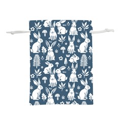 Easter bunny pattern Lightweight Drawstring Pouch (L) from ArtsNow.com Front