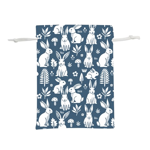 Easter bunny pattern Lightweight Drawstring Pouch (L) from ArtsNow.com Back