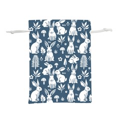 Easter bunny pattern Lightweight Drawstring Pouch (L) from ArtsNow.com Back
