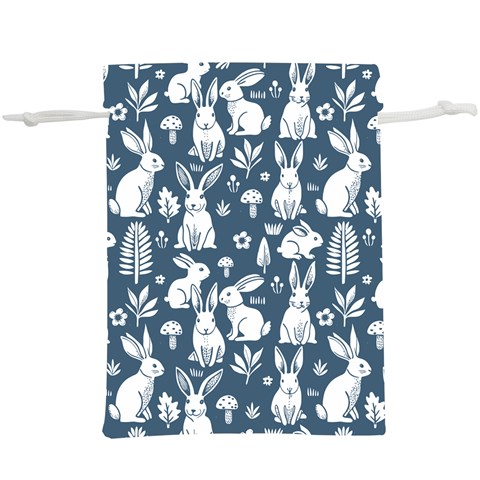 Easter bunny pattern Lightweight Drawstring Pouch (XL) from ArtsNow.com Front