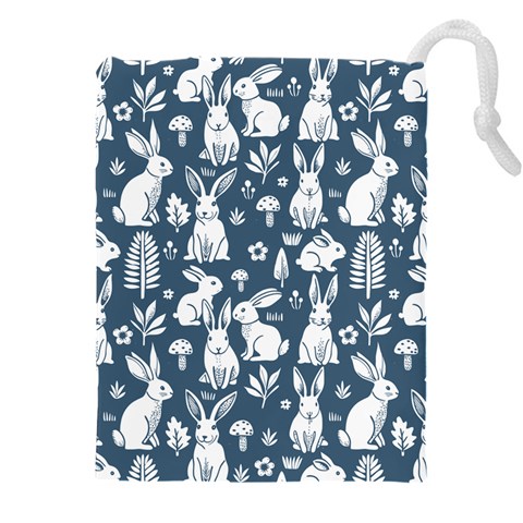 Easter bunny pattern Drawstring Pouch (5XL) from ArtsNow.com Front