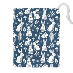Easter bunny pattern Drawstring Pouch (5XL) from ArtsNow.com Front